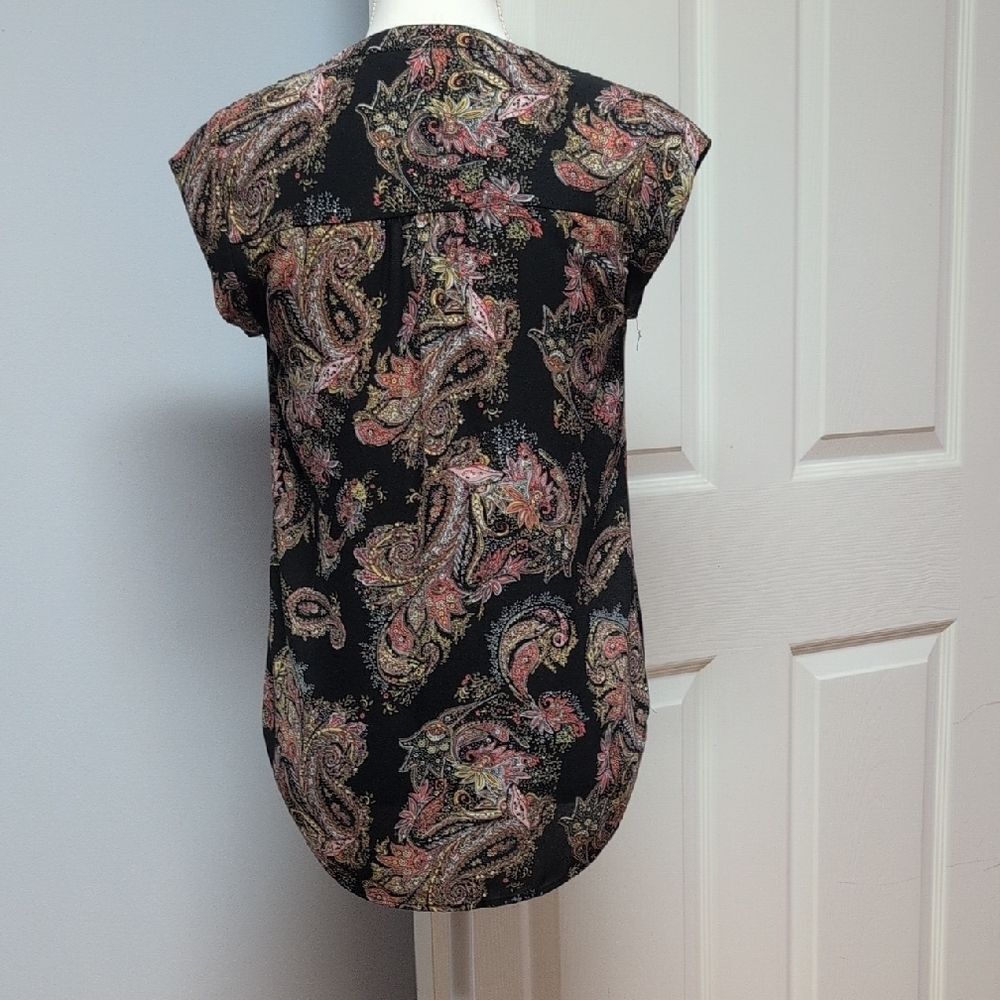 Daniel Rainn Black Paisley Blouse Size PXS - Picture 2 of 7